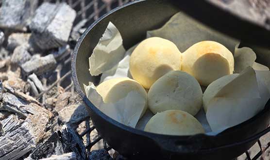 Making bread from the dough