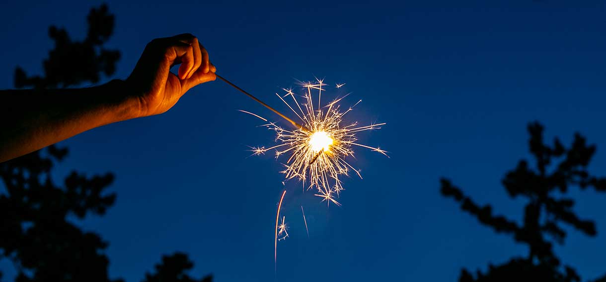 Plan with Handheld Fireworks