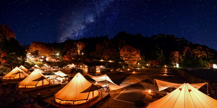 Forest and Starry Sky Camping Village